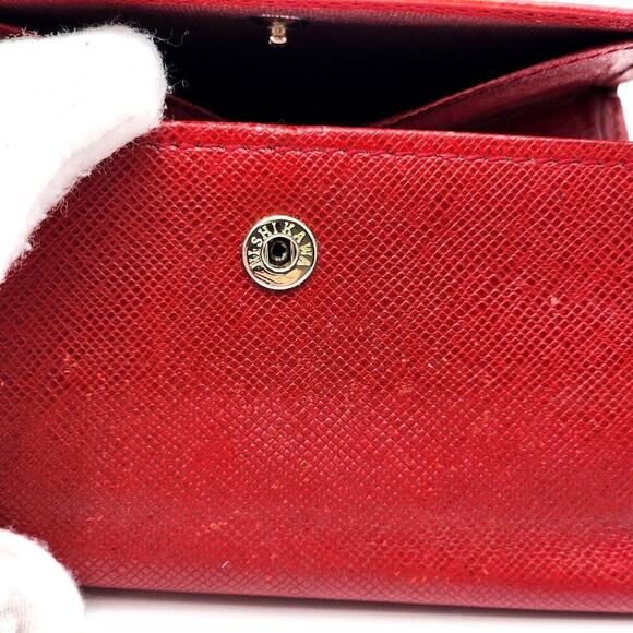 BURBERRY Compact Red Cross Grain Leather Tri-Fold Wallet - Picture 3 of 12